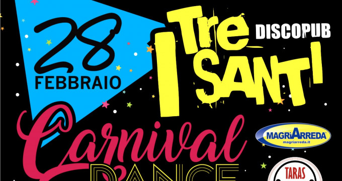 CARNIVAL DANCE PARTY con il podio di TARAS DJ CONTEST